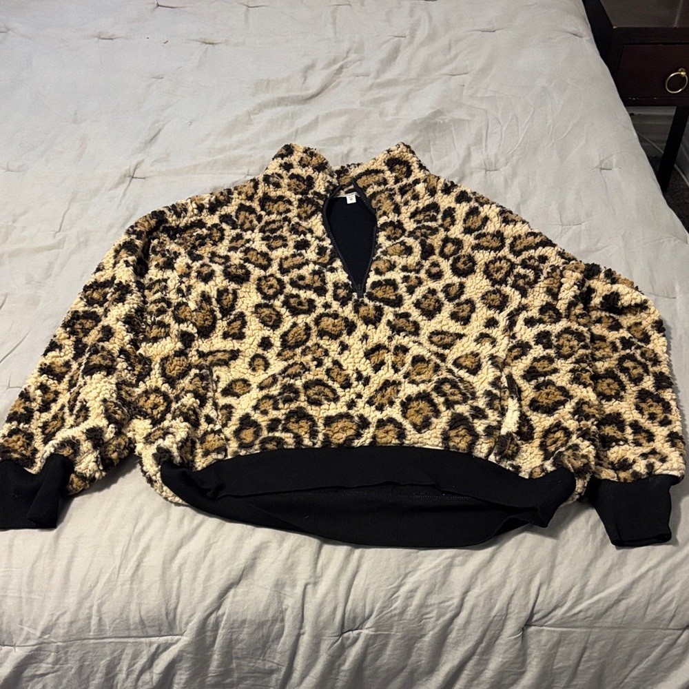 Express Leopard Pattern Faux Fur Jacket - Picture 2 of 4